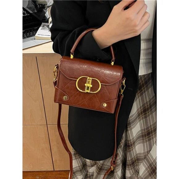 Quilted Pattern Top Handle Crossbody Bag - Picture 2 of 6